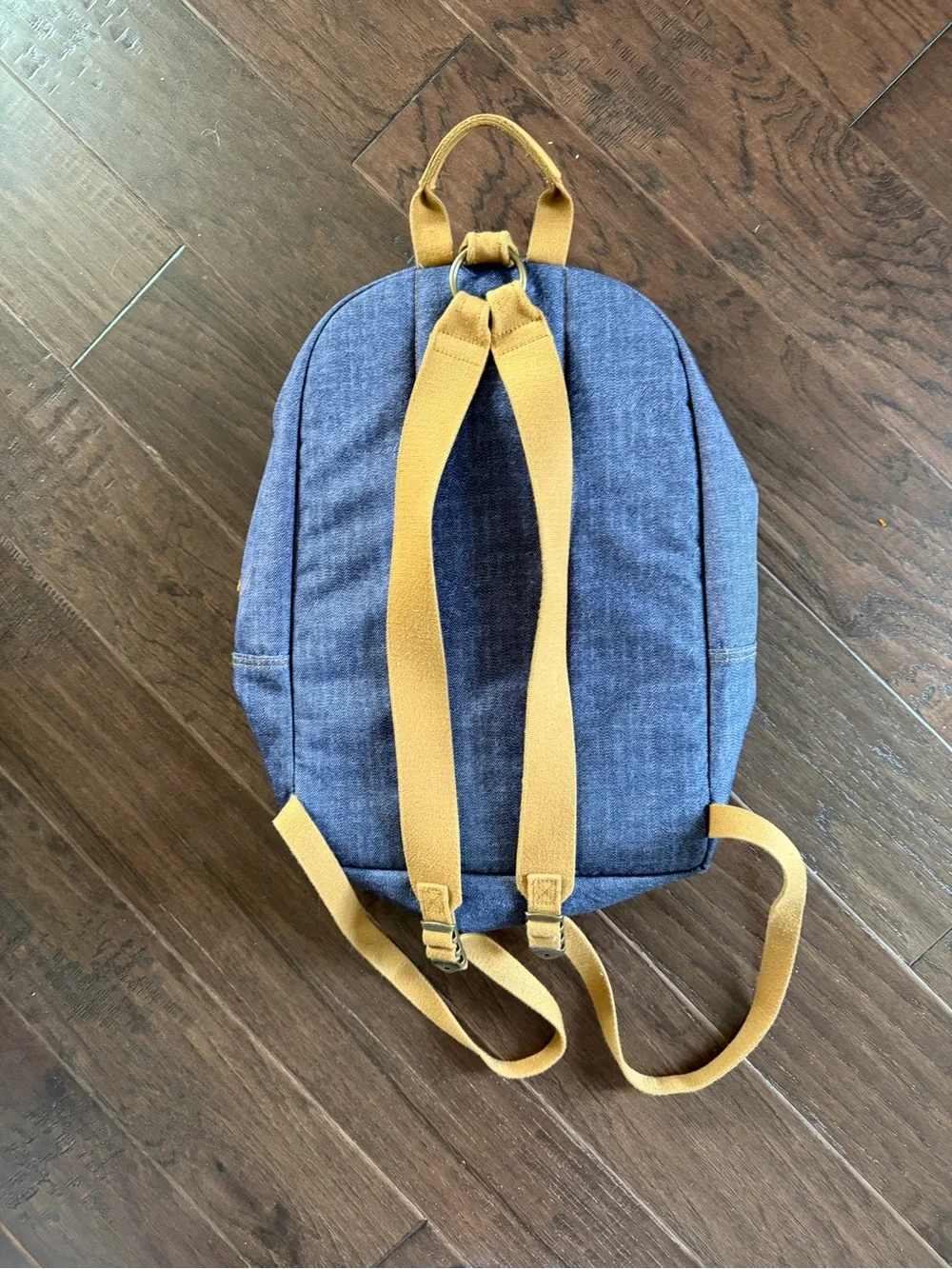 LLBean Classic Denim-look  Backpack with Camel Colored Accents